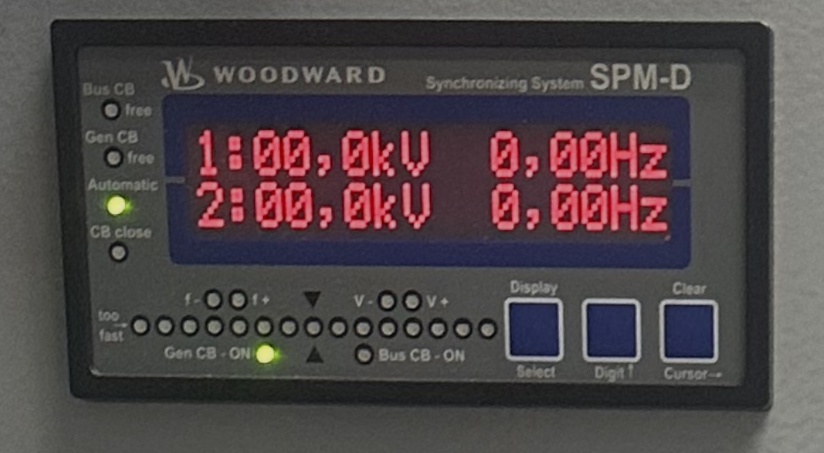8440-2167 SYNCHRONIZER,DIGITAL PROGRAMMABLE,3 PHASE,1 SYNCH POINT,3-POSITION RAISE LOWER DISCRETE OUTPUTS,INPUT VOLTAGE 100/110V,INPUT FREQUENCY 40,0-70.0 HZ POWER SUPPLY 24VDC,10 WATT TEMP RANGE -20C TO 70C OUTPUT CONTACTS RATED 2A/250